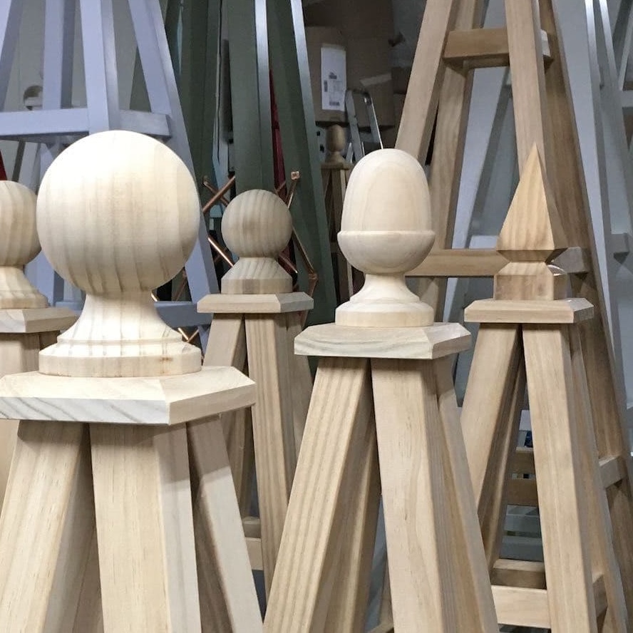 Acorn, Ball and Spire Finials for Garden Obelisks