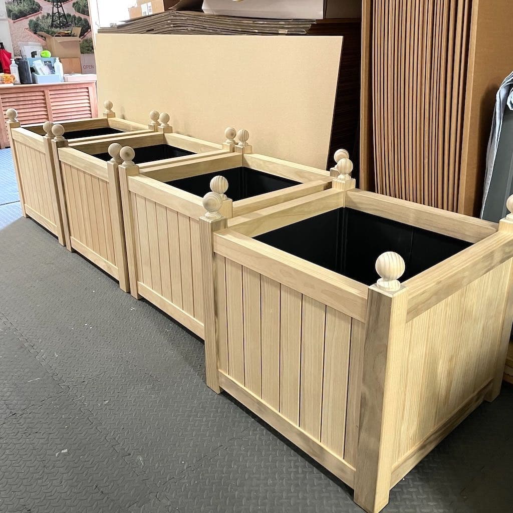 Large Versailles Wooden Garden Planters, Accoya Natural