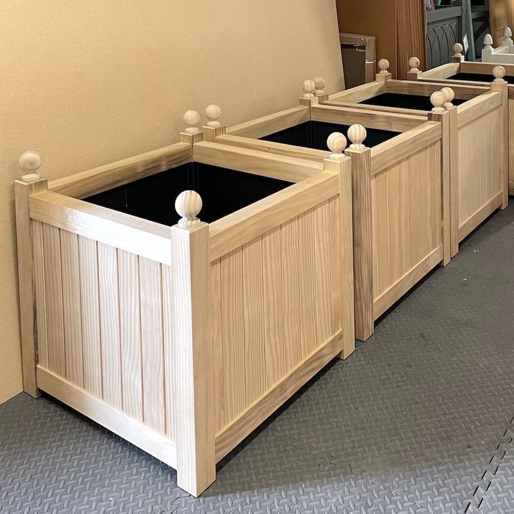Large Versailles Wooden Garden Planters, Accoya Natural